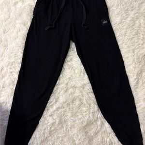ALO Yoga men Ribbed Black Sweatpants